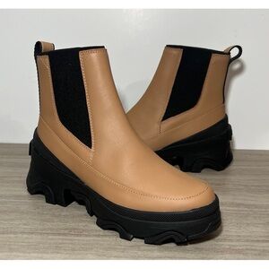 Sorel Brex™ Waterproof Chelsea Boot in Tawny and Black, Size 8.5